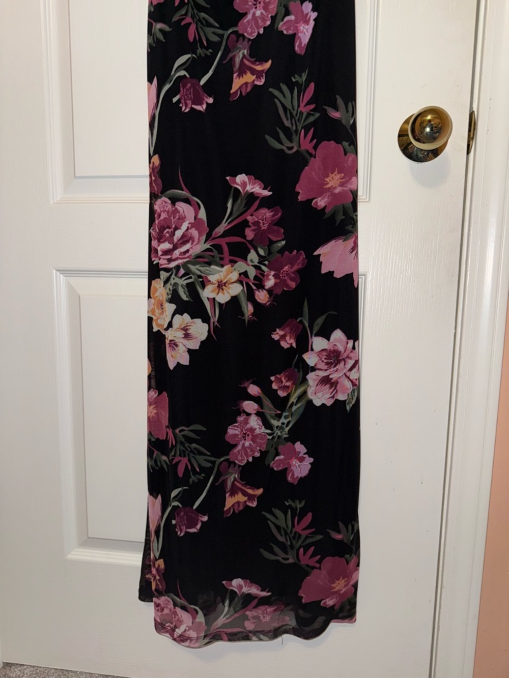 B Darlin Black Floral Spaghetti-Strap Maxi Dress - Picture 4 of 6